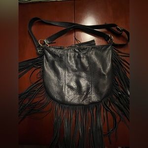 Lucky Brand large fringed shoulder bag